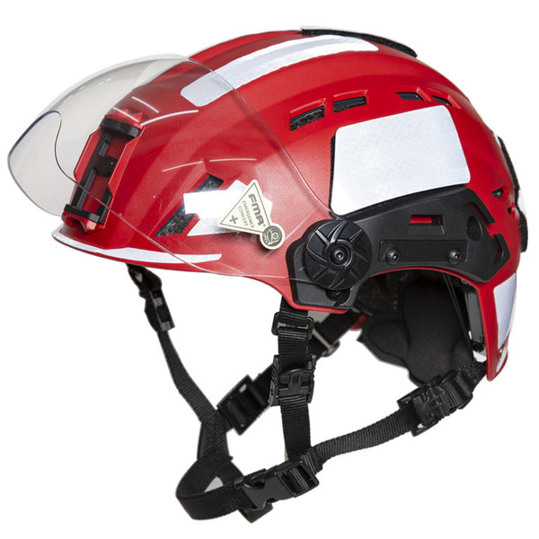 FMA EX SAR Helmet Recuse Training Outdoor Helmet with Visor - RED