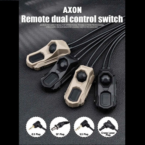WADSN AXON Modbutton Rail Mount DUAL Pressure Switch PEQ Laser Crane Plug - TAN - APEXTAC GEAR