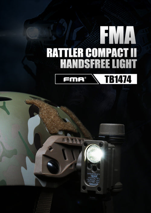 FMA Rattler Compact II Hands Free Light - BLACK - APEXTAC GEAR