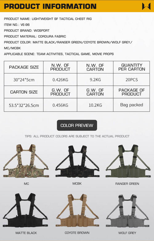 WOSPORT Light Weight SF Chest Rig (VE-96) - APEXTAC GEAR
