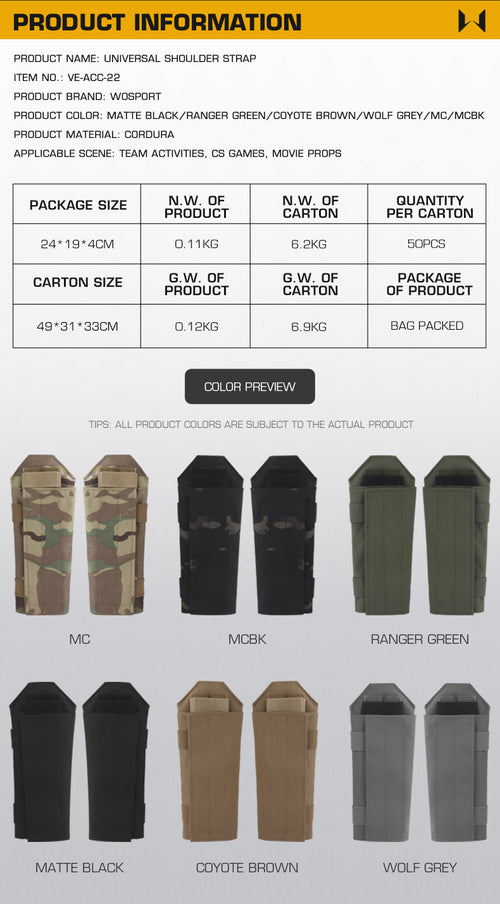 WOSPORT Universal Shoulder Straps (VE-ACC-22) - APEXTAC GEAR