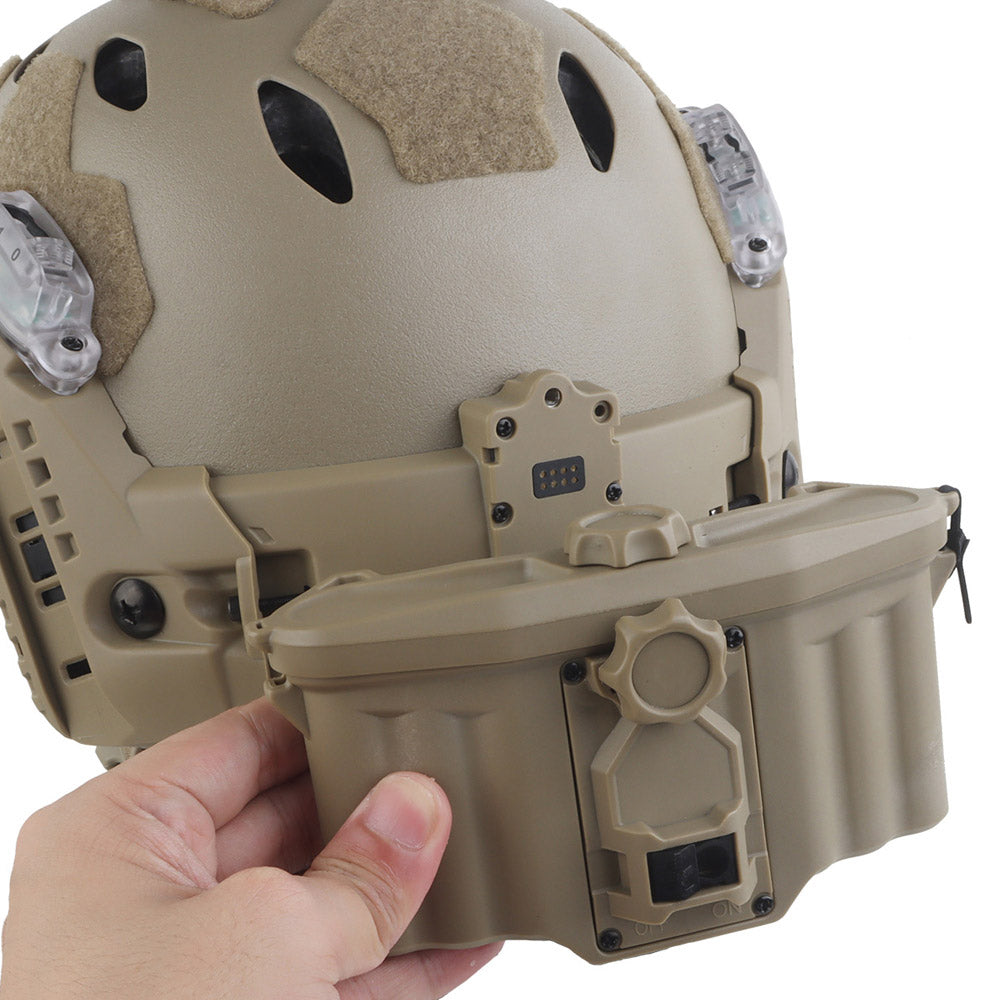 WOSPORT SF Tactical Helmet with Modular ARC Rail Set (HL-40) - TAN - APEXTAC GEAR