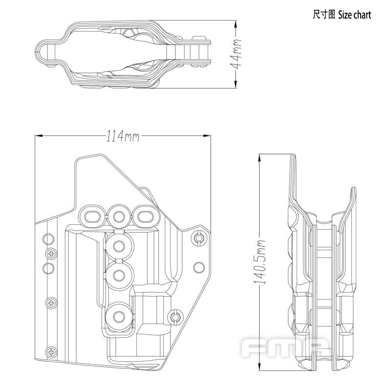 FMA G17S WITH SF Light-Bearing Holster BK/DE/FG (TB1327) - APEXTAC GEAR