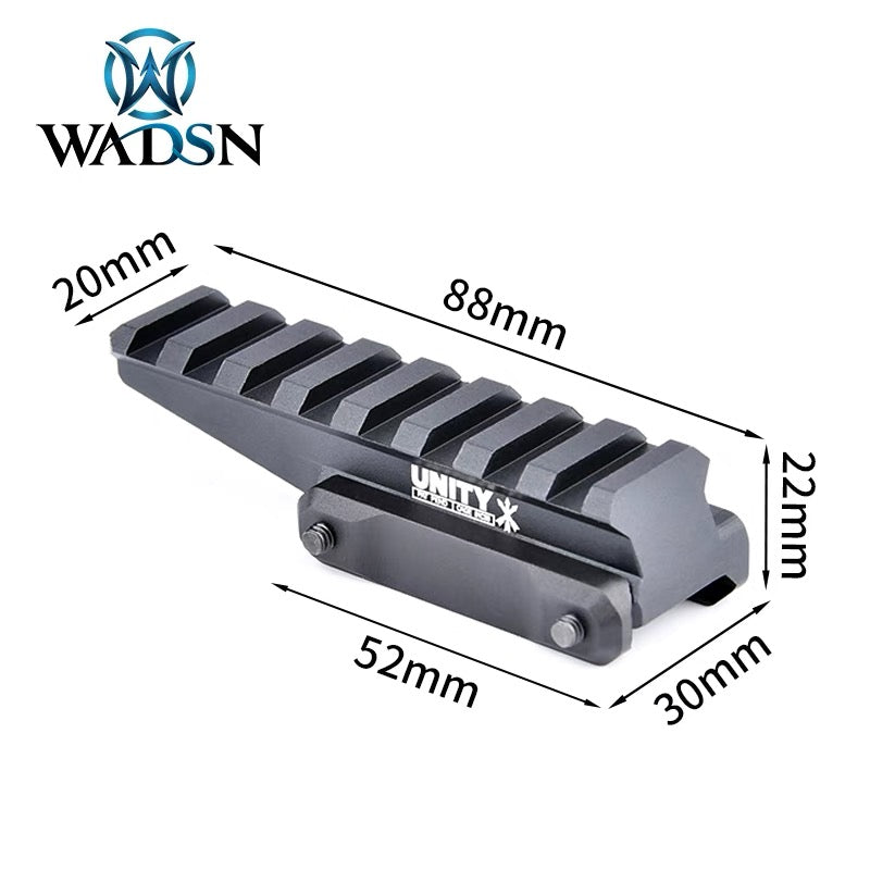 WADSN FAST Optics Riser Mount Red Dot Rail Mount for 20mm Rail - BLACK (WS02007) - APEXTAC GEAR