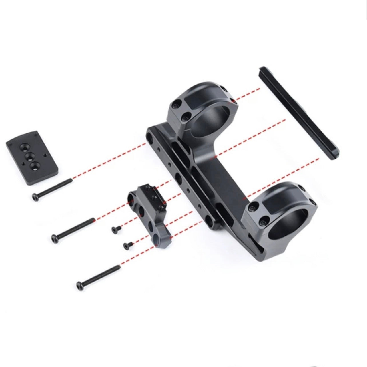 FAST LPVO Mount Offset Optic Base RMR T1 T2 Rail Mount - BLACK (WS02009) - APEXTAC GEAR