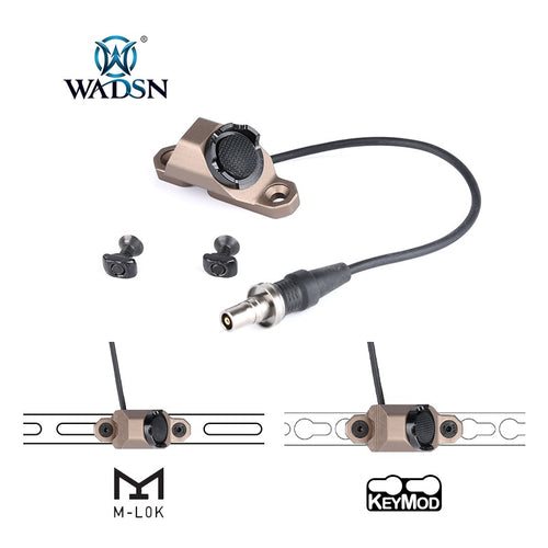 WADSN Hot Button M-LOK & Keymod Rail Mount Switch for PEQ (3.5mm) BLACK - APEXTAC GEAR