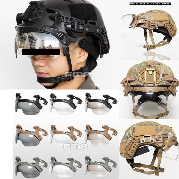 fast helmet goggles FMA EX Team Wendy 3.0 Helmet Rail Goggles Flip Up Lens Visor Size M