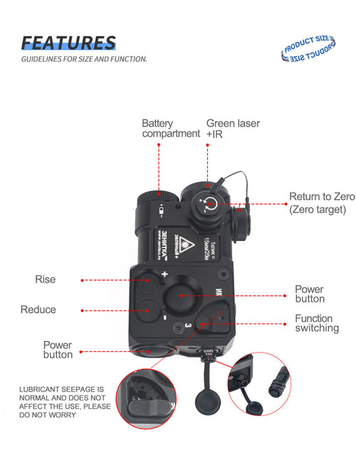 WADSN Perst-4 Combined Device Gen.3.0 (Red & IR Laser) (Aluminum) - BLACK - APEXTAC GEAR
