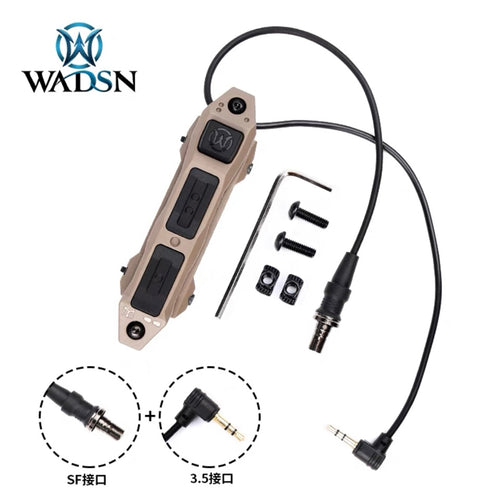 WADSN Augmented Dual Function Tape Switch With Lock For Surefire + 3.5MM PEQ  - FDE - APEXTAC GEAR
