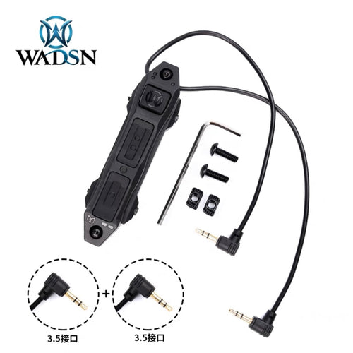 WADSN Augmented Dual Function Tape Switch With Lock For 3.5mm dia PEQ Light - BK - APEXTAC GEAR