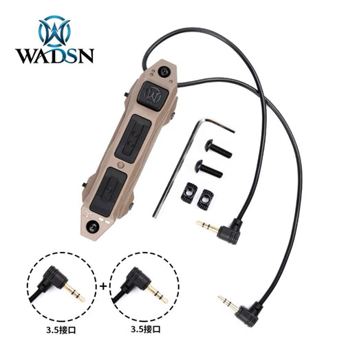 WADSN Augmented Dual Function Tape Switch With Lock For 3.5mm dia PEQ Light - FDE - APEXTAC GEAR
