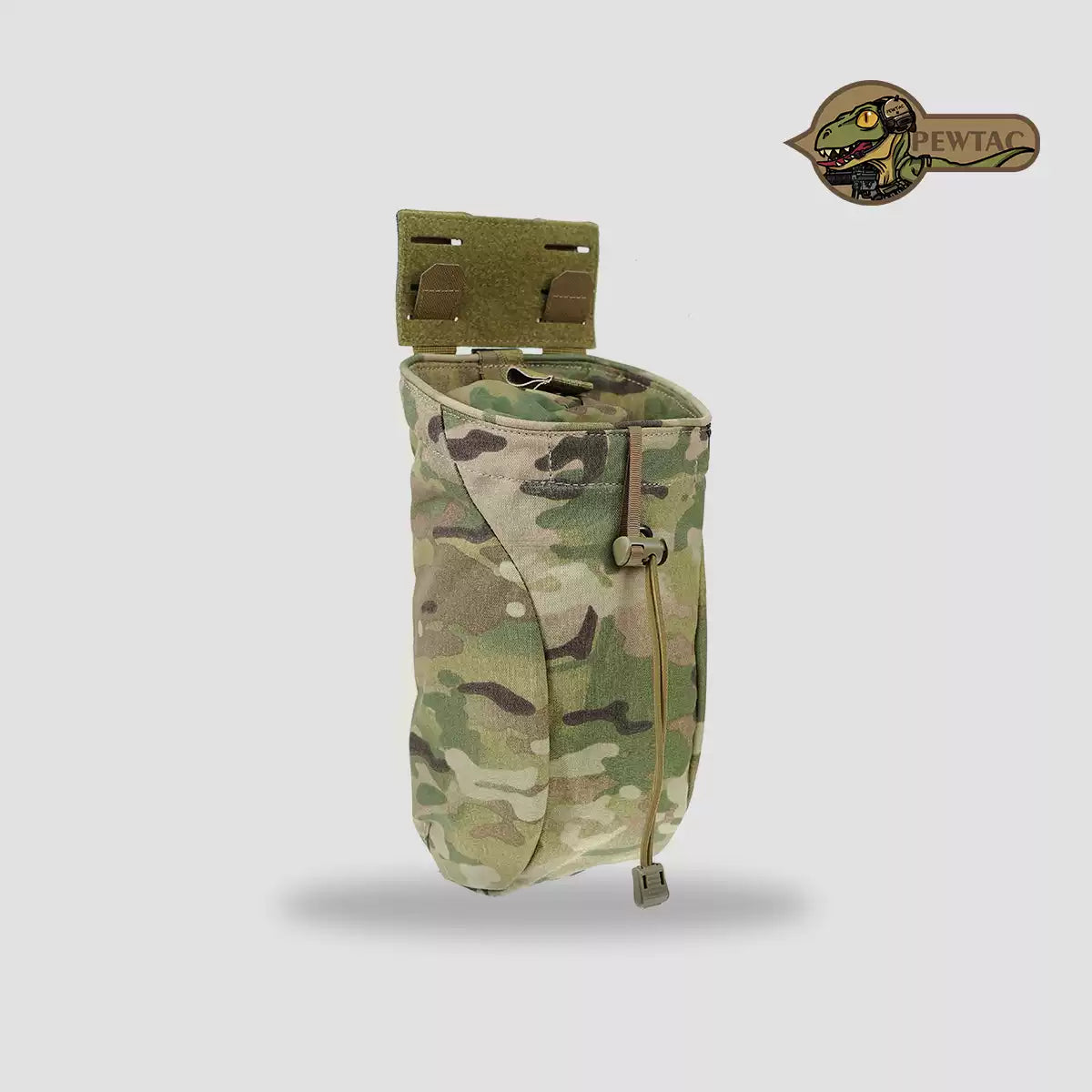 PEW Tactical CP Style RUD foldable MOLLE dump pouch with adjustable drawstring and tactical design for outdoor or tactical use.