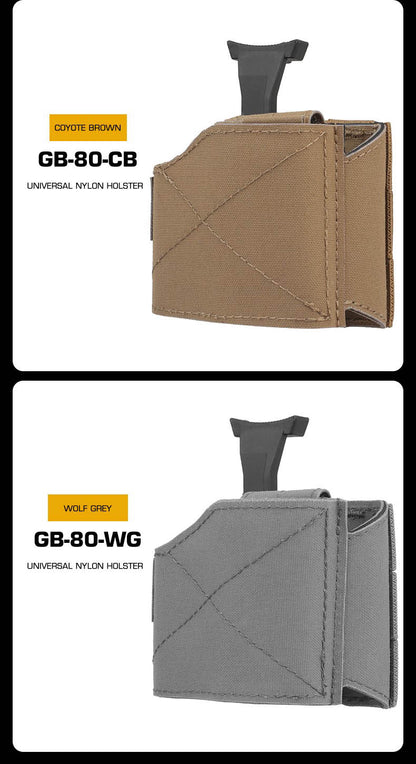 WOSPORT Universal Nylon Holster for GB-80, black, adjustable belt clip, durable nylon material, suitable for carrying small tools or devices.