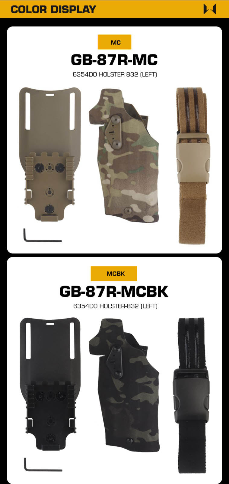 WOSPORT GB-87 6354DO Holster-832 left-side holster