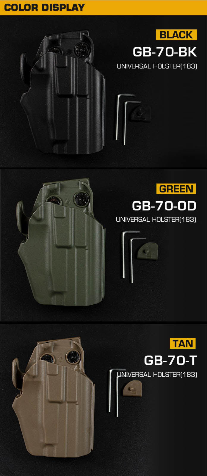 WOSPORT Universal Holster SUB-COMPACT 183 (GB-70)