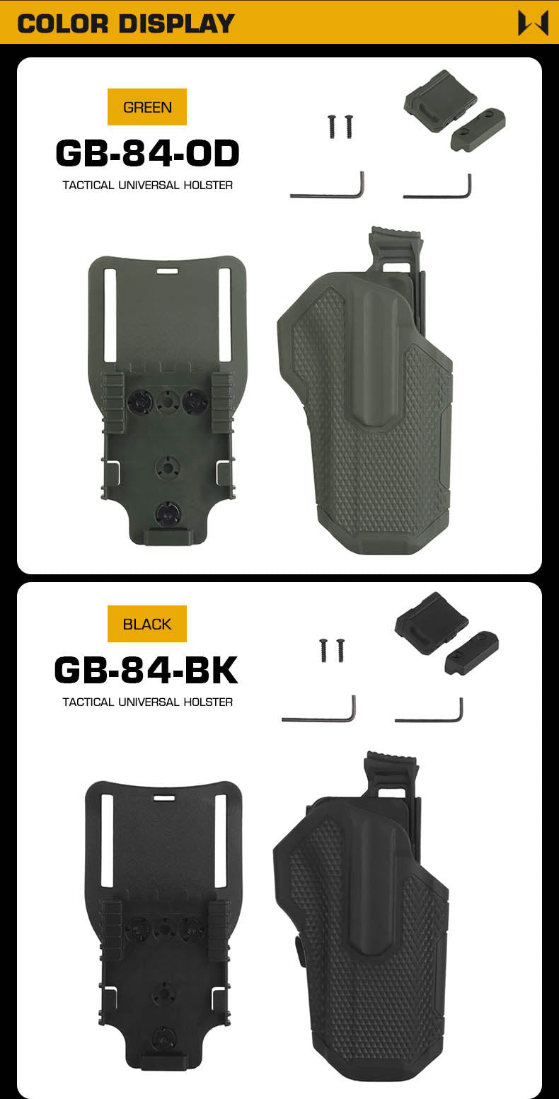 WOSPORT GB-84 Tactical universal holster in black nylon with adjustable straps and secure fastening system