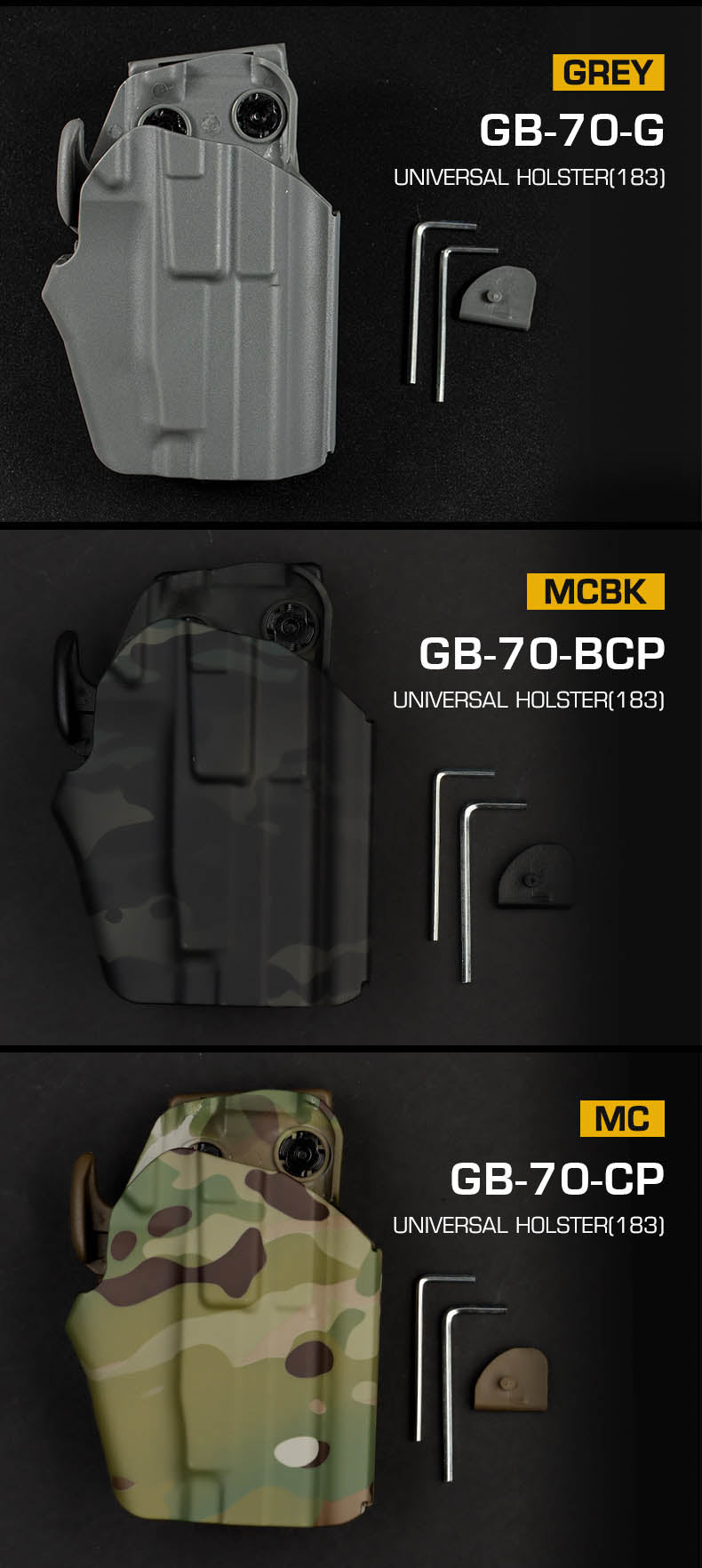 WOSPORT Universal Holster SUB-COMPACT 183 (GB-70)