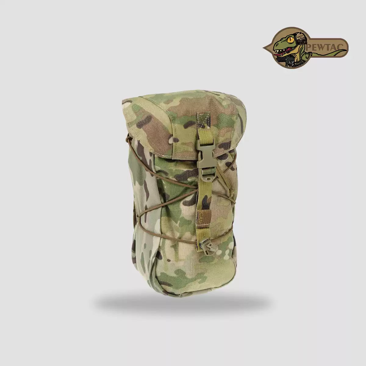 PEW Tactical CP SPS style 11x6x4 multi-purpose MOLLE utility drop-leg pouch with adjustable straps and multiple compartments.