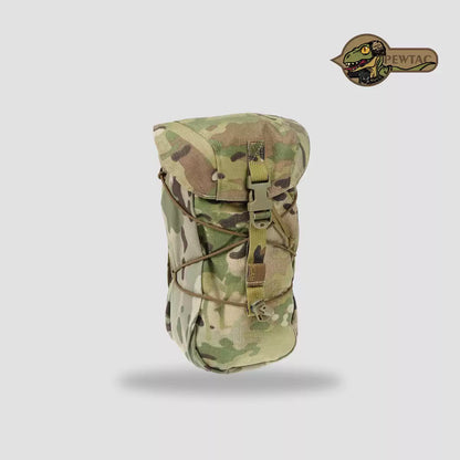 PEW Tactical CP SPS style 11x6x4 multi-purpose MOLLE utility drop-leg pouch with adjustable straps and multiple compartments.