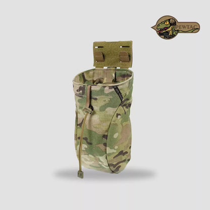 PEW Tactical CP Style RUD foldable MOLLE dump pouch with adjustable opening and durable fabric, designed for tactical gear.