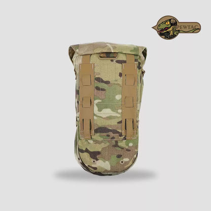 PEW Tactical CP SPS style 11x6x4 multi-purpose MOLLE utility drop-leg pouch with adjustable straps and multiple compartments.