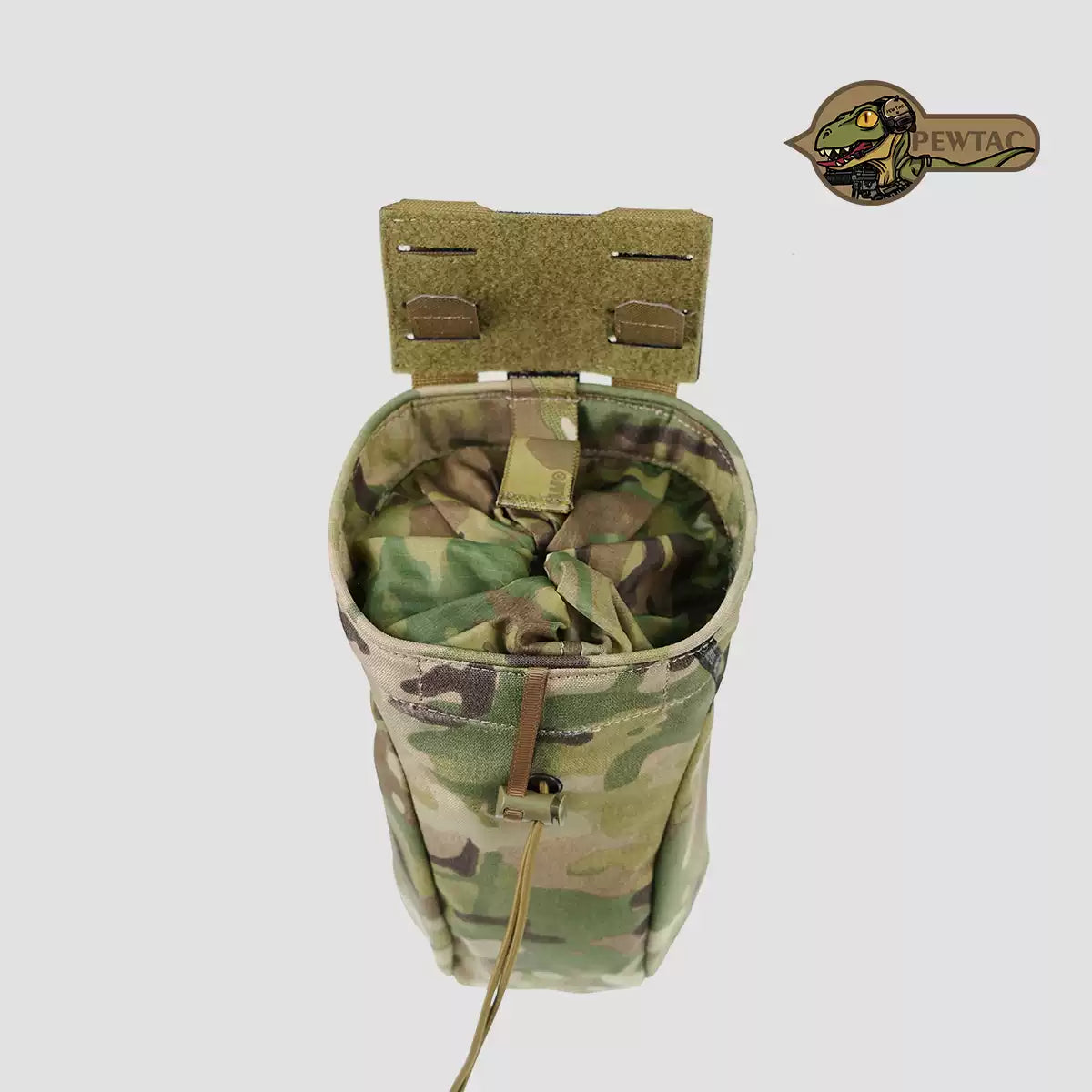 PEW Tactical CP Style RUD foldable MOLLE dump pouch with adjustable strap and tactical design for outdoor and military use.