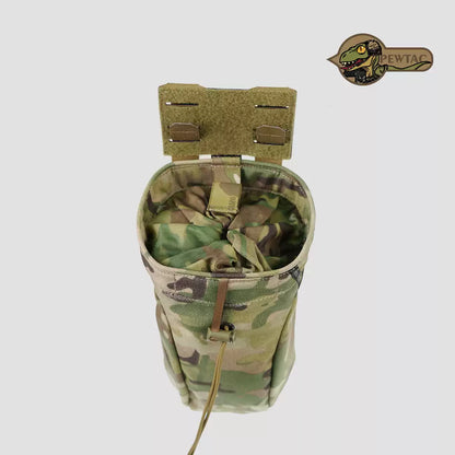 PEW Tactical CP Style RUD foldable MOLLE dump pouch with adjustable strap and tactical design for outdoor and military use.