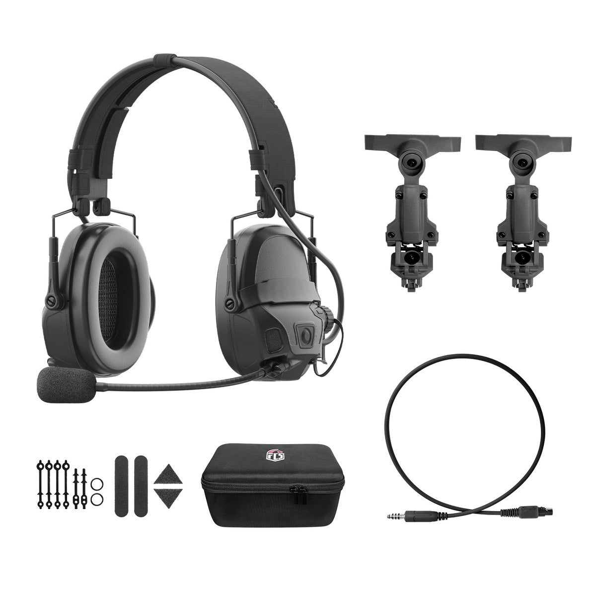 FCS AMP Pro Tactical Noise-Canceling Headset (2026 Edition) - BLACK