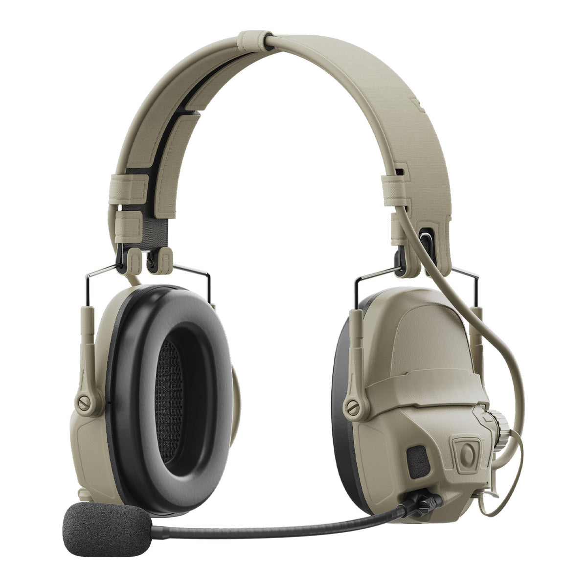 FCS AMP Pro Tactical Noise-Canceling Headset (2026 Edition) - TAN