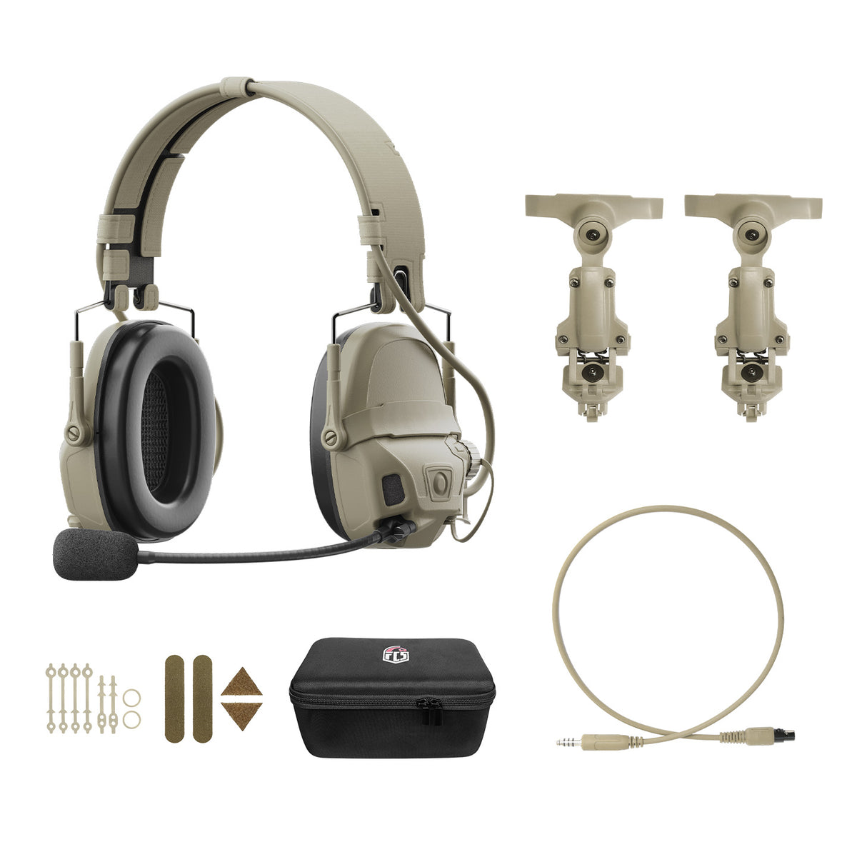 FCS AMP Pro Tactical Noise-Canceling Headset (2026 Edition) - TAN
