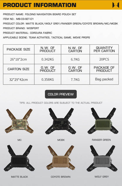 WOSPORT Folding Navigation Board Pouch Set (MB-03-SET-01 ) - APEXTAC GEAR