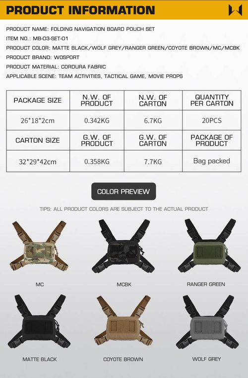 WOSPORT Folding Navigation Board Pouch Set (MB-03-SET-01 ) - APEXTAC GEAR