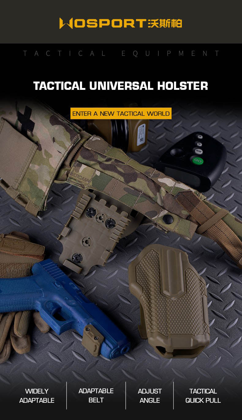 WOSPORT GB-84 Tactical universal holster in durable black nylon with adjustable fit