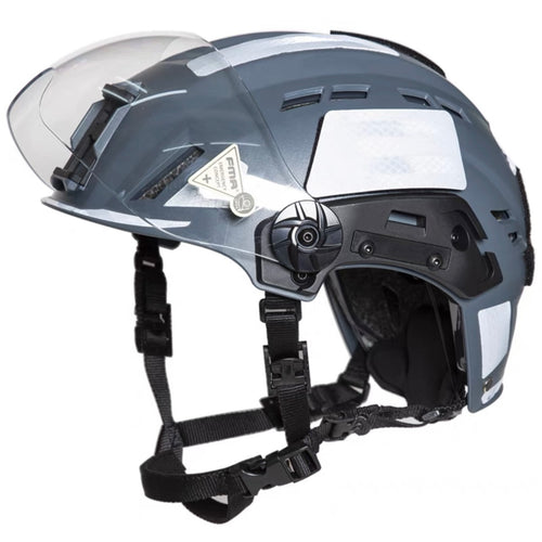 FMA EX SAR Helmet Recuse Training Outdoor Helmet with Visor - GREY (TB1452) - APEXTAC GEAR