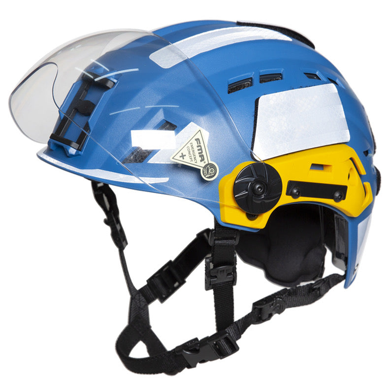 FMA EX SAR Helmet Recuse Training Outdoor Helmet with Visor - BLUE (TB1452) - APEXTAC GEAR