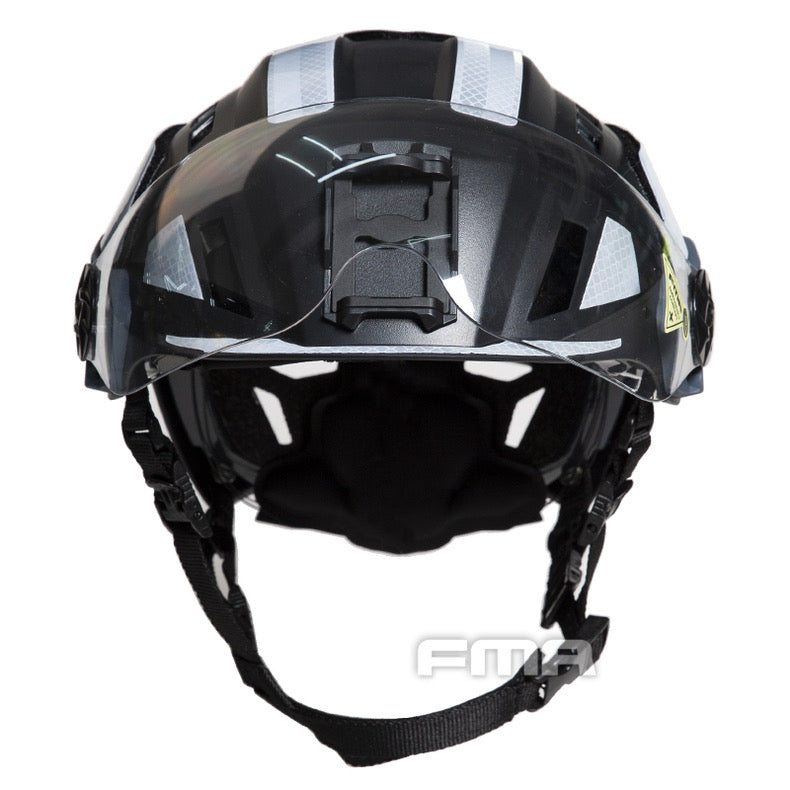 FMA EX SAR Helmet Recuse Training Outdoor Helmet with Visor - BLACK (TB1452) - APEXTAC GEAR