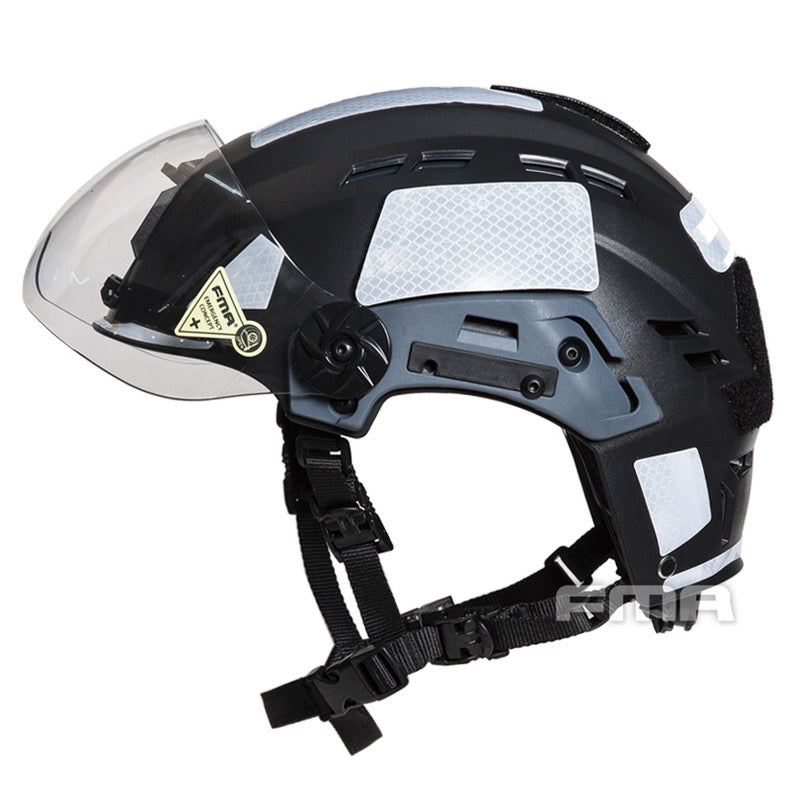 FMA EX SAR Helmet Recuse Training Outdoor Helmet with Visor - BLACK (TB1452) - APEXTAC GEAR