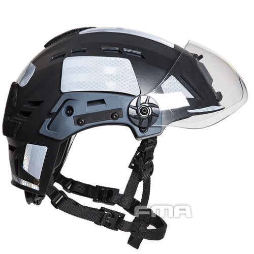 FMA EX SAR Helmet Recuse Training Outdoor Helmet with Visor - BLACK (TB1452) - APEXTAC GEAR