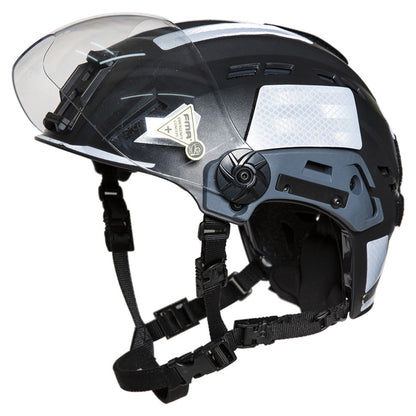 FMA EX SAR Helmet Recuse Training Outdoor Helmet with Visor - BLACK (TB1452) - APEXTAC GEAR