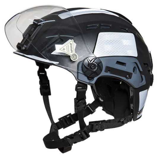 FMA EX SAR Helmet Recuse Training Outdoor Helmet with Visor - BLACK (TB1452) - APEXTAC GEAR