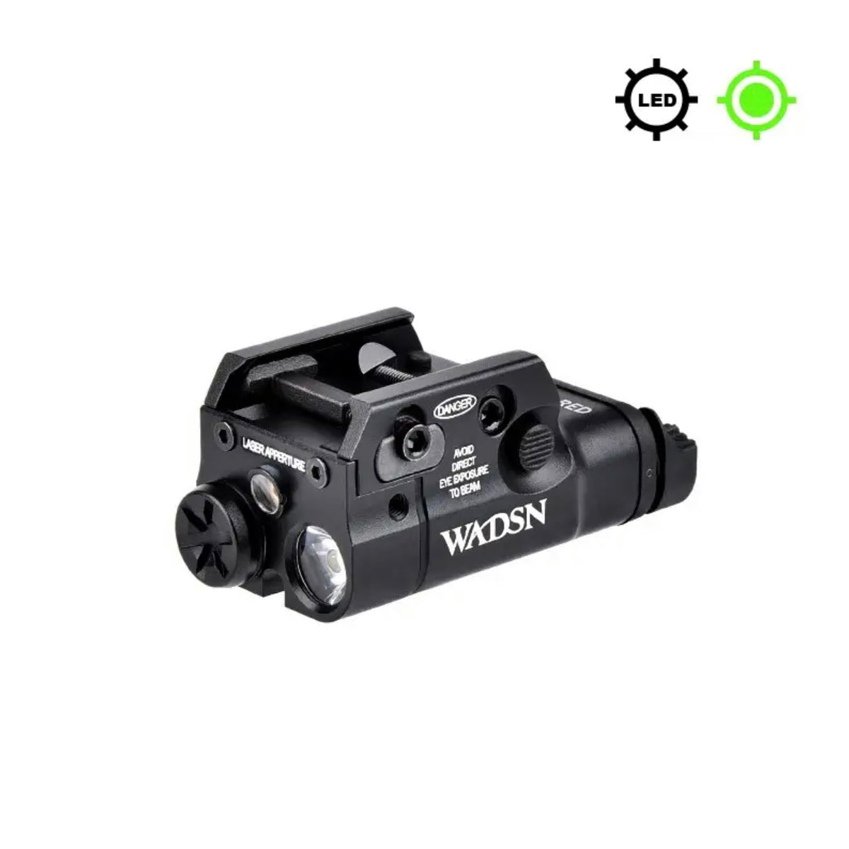 WADSN XC2 Compact Tactical Light Rail Mount LED Flashlight with Green Laser - APEXTAC GEAR