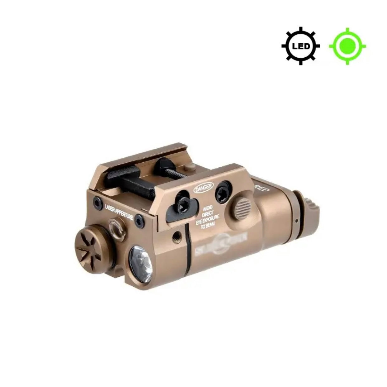 WADSN XC2 Compact Tactical Light Rail Mount LED Flashlight with Green Laser - APEXTAC GEAR