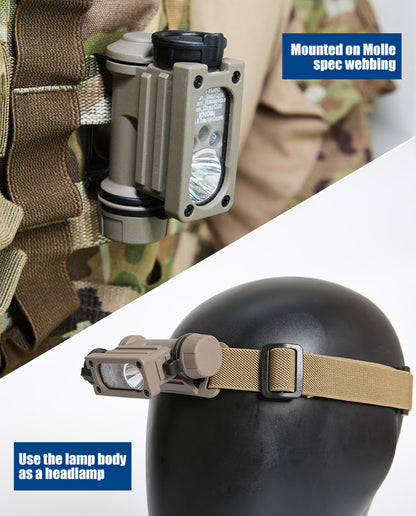 FMA Rattler Compact II Hands Free Light - BLACK - APEXTAC GEAR