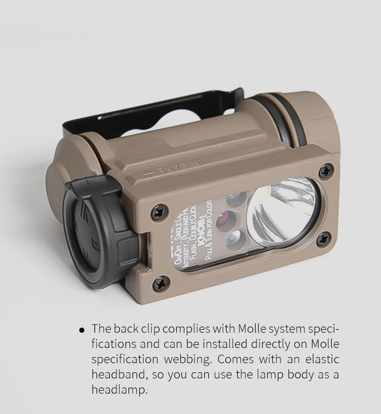 FMA Rattler Compact II Hands Free Light - BLACK - APEXTAC GEAR