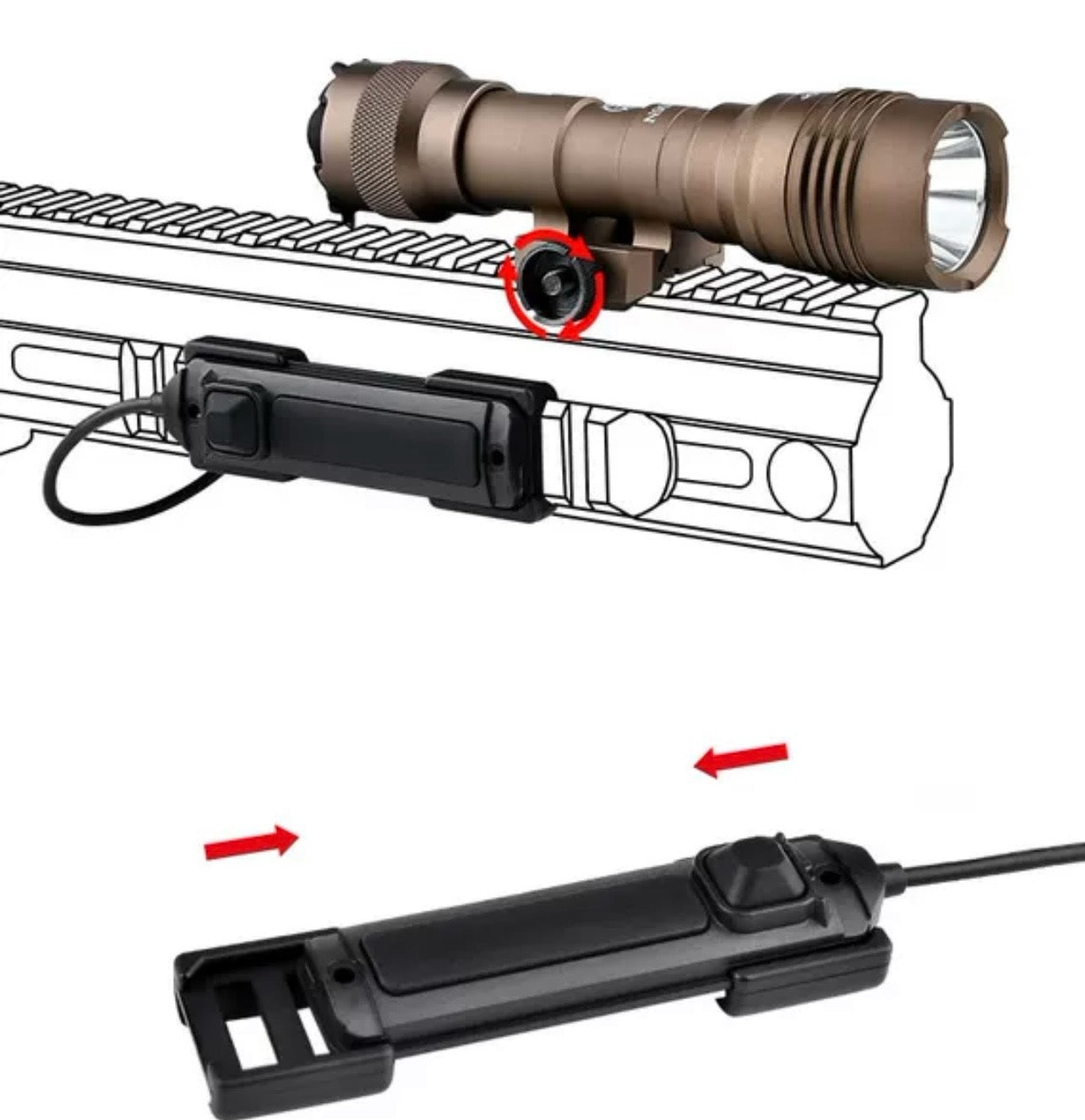 WADSN PR HL-X Pro Long Gun Light Rail Mount LED Flashlight 900lm ver. WD04017 - APEXTAC GEAR