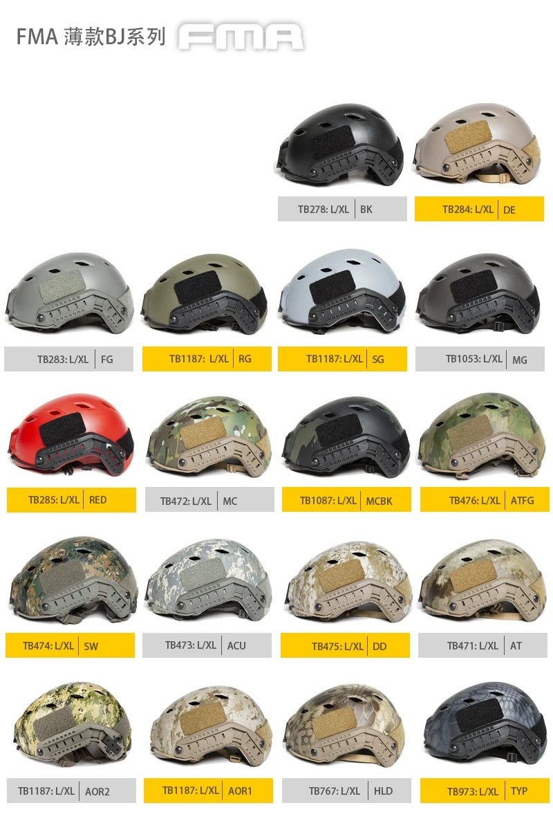 FMA Base Jump Bump Helmet Tactical Outdoor Paintball Milsim L/XL - AT Camo - APEXTAC GEAR