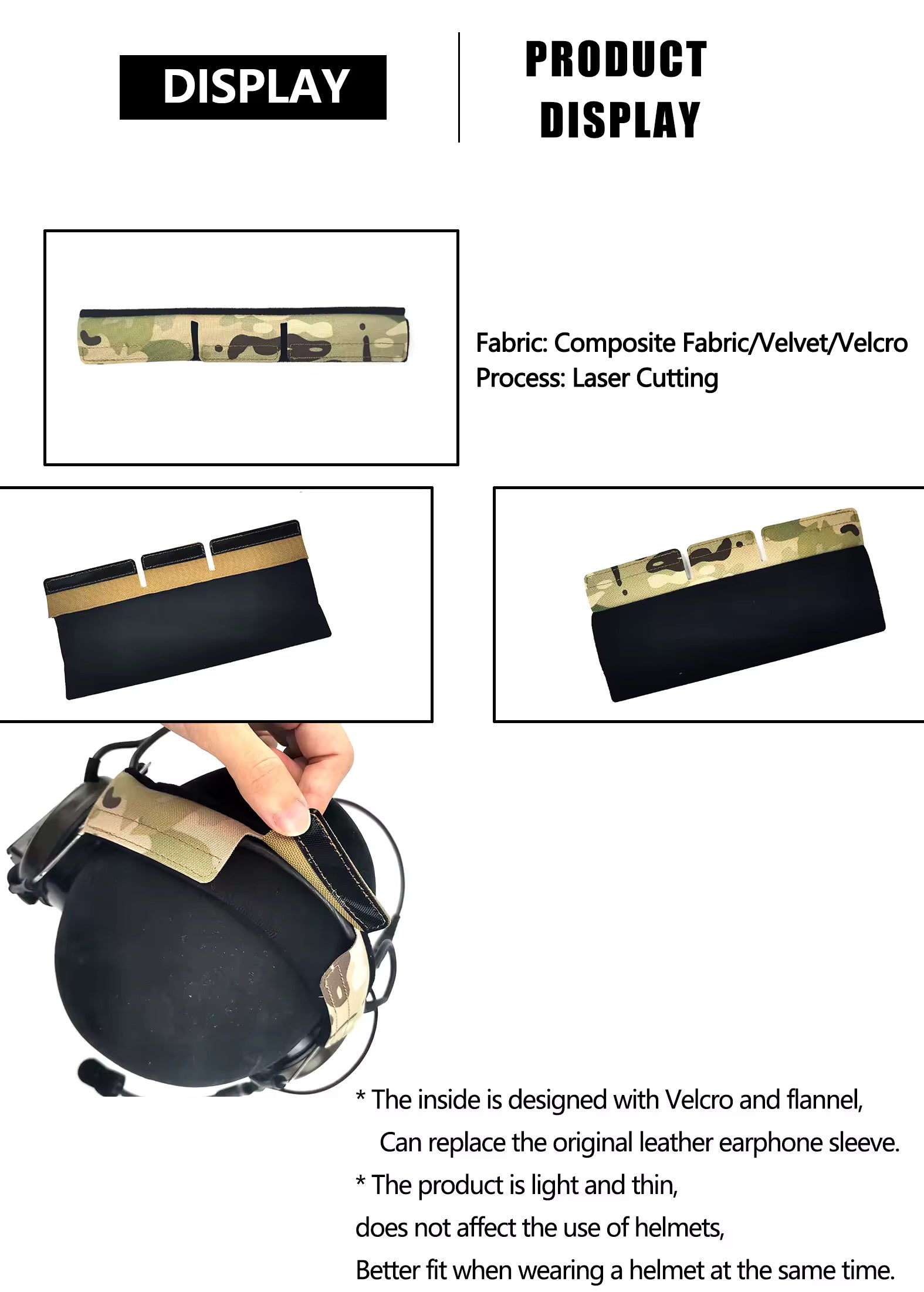 DMgear Light Weight Tactical Headset Headband Laser Cut Design - APEXTAC GEAR