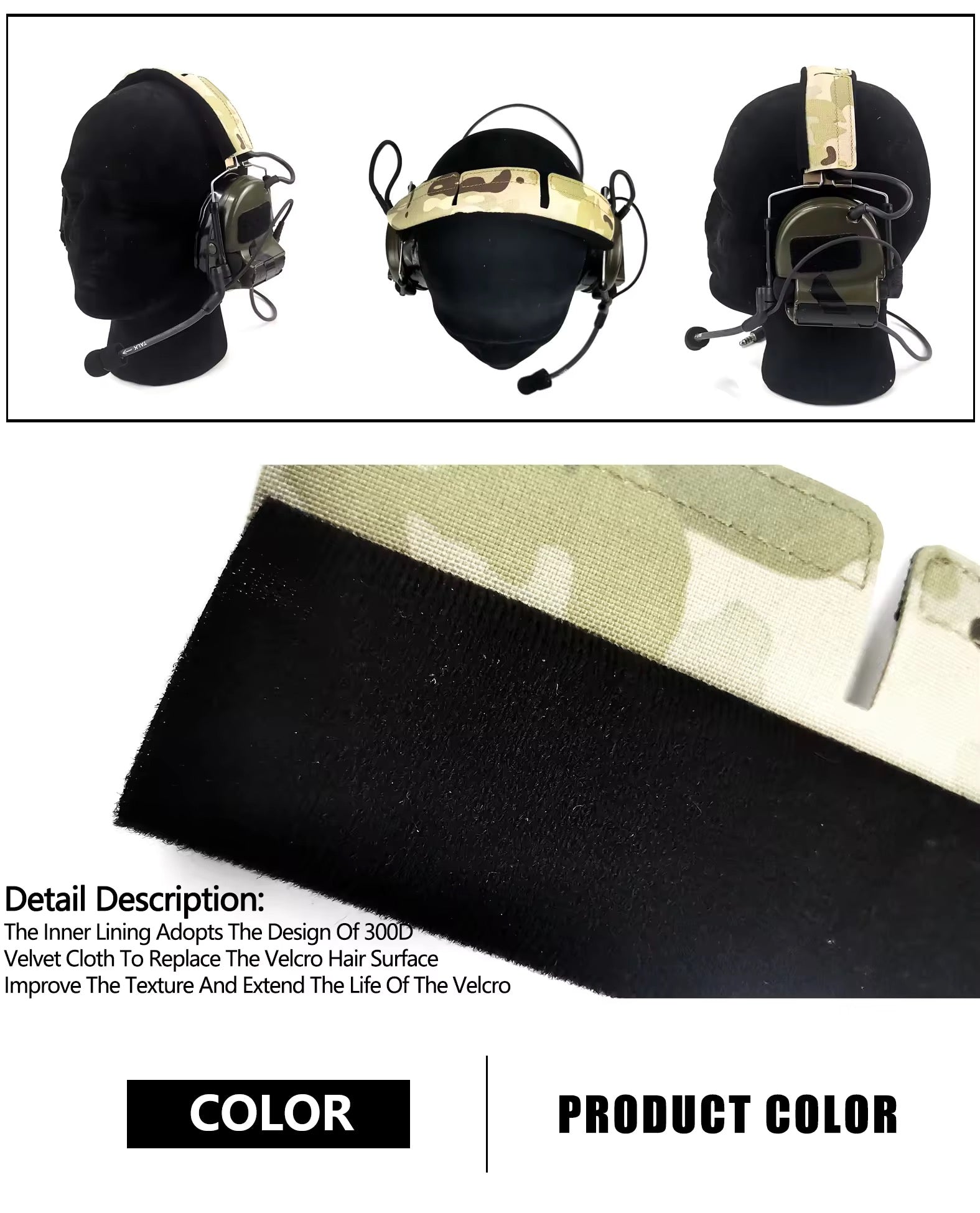 DMgear Light Weight Tactical Headset Headband Laser Cut Design - APEXTAC GEAR