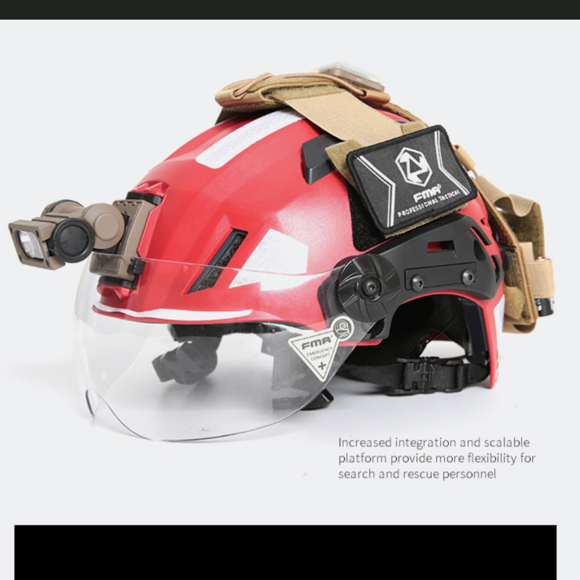 FMA EX SAR Helmet Recuse Training Outdoor Helmet with Visor - RED (TB1452) - APEXTAC GEAR