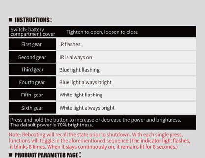 FMA Neptune 5 Diving Marker Light Waterproof Ipx68 Search and Rescue Strobe - BK - APEXTAC GEAR